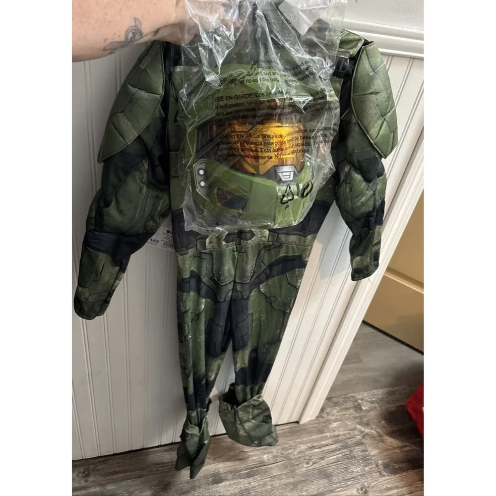 Disguise Halo Boy S 4-6 Infinite Master Chief Jumpsuit Costume w/Mask NWT Party